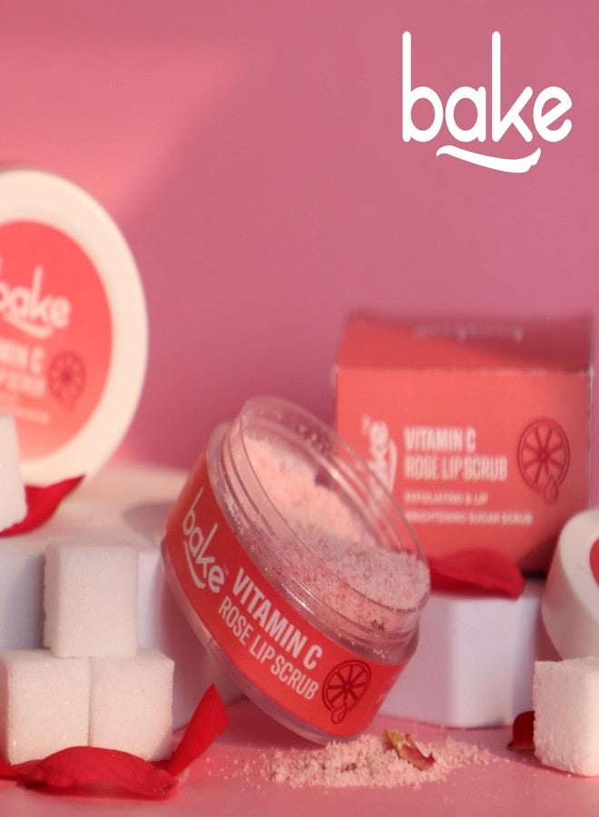 BAKE Vitamin C Rose Lip Scrub | Lip Lightening Scrub for Dark Lips Exfoliation | For Hyperpigmented Lips, Dehydrated Lips, Flaky Lips & Chapped Lips | For Men & Women | 25g (Rose) - Image 3